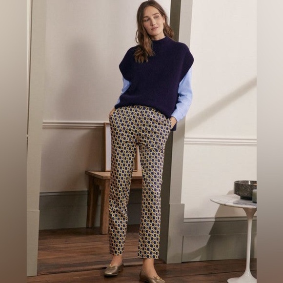 Boden Danby Pull-on chain print ankle stretch pants size 4P - Picture 1 of 15
